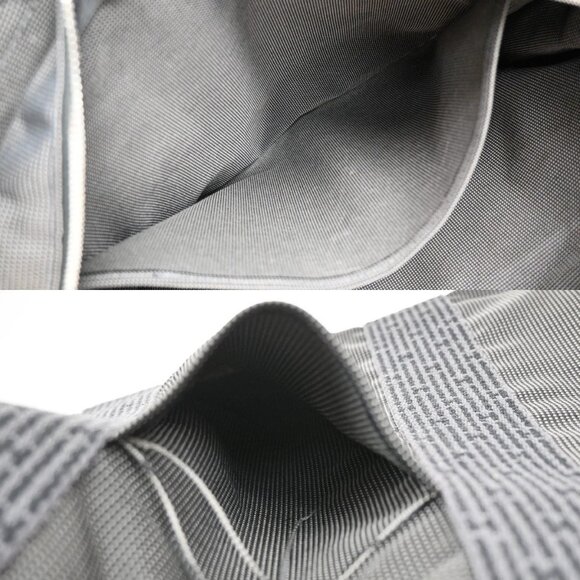 HERMES Logo Herline MM Hand Tote Bag Canvas Gray SHW Made In France 38KA972 - Picture 10 of 16